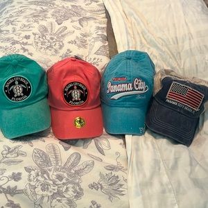 Lot of 4 Panama City Beach Women’s Caps Never Worn